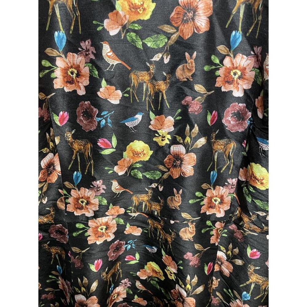 Whimsical Forest Animal & Foliage Print, Swing Fit Dress, Size 26W - Picture 5 of 7